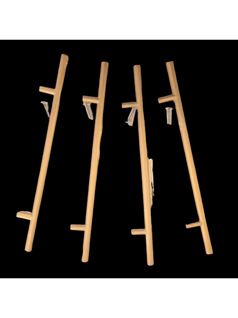 Faotup 12" Metal T-bar Drawer Pulls Set of 4 Cabinet Handles 7.56" Ctr Gold Tone